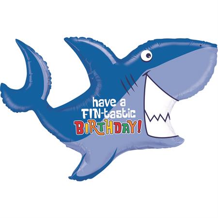 ფოლგირებული დაბ.დღის ბუშტი ლურჯი ზვიგენი 88×55 სმ