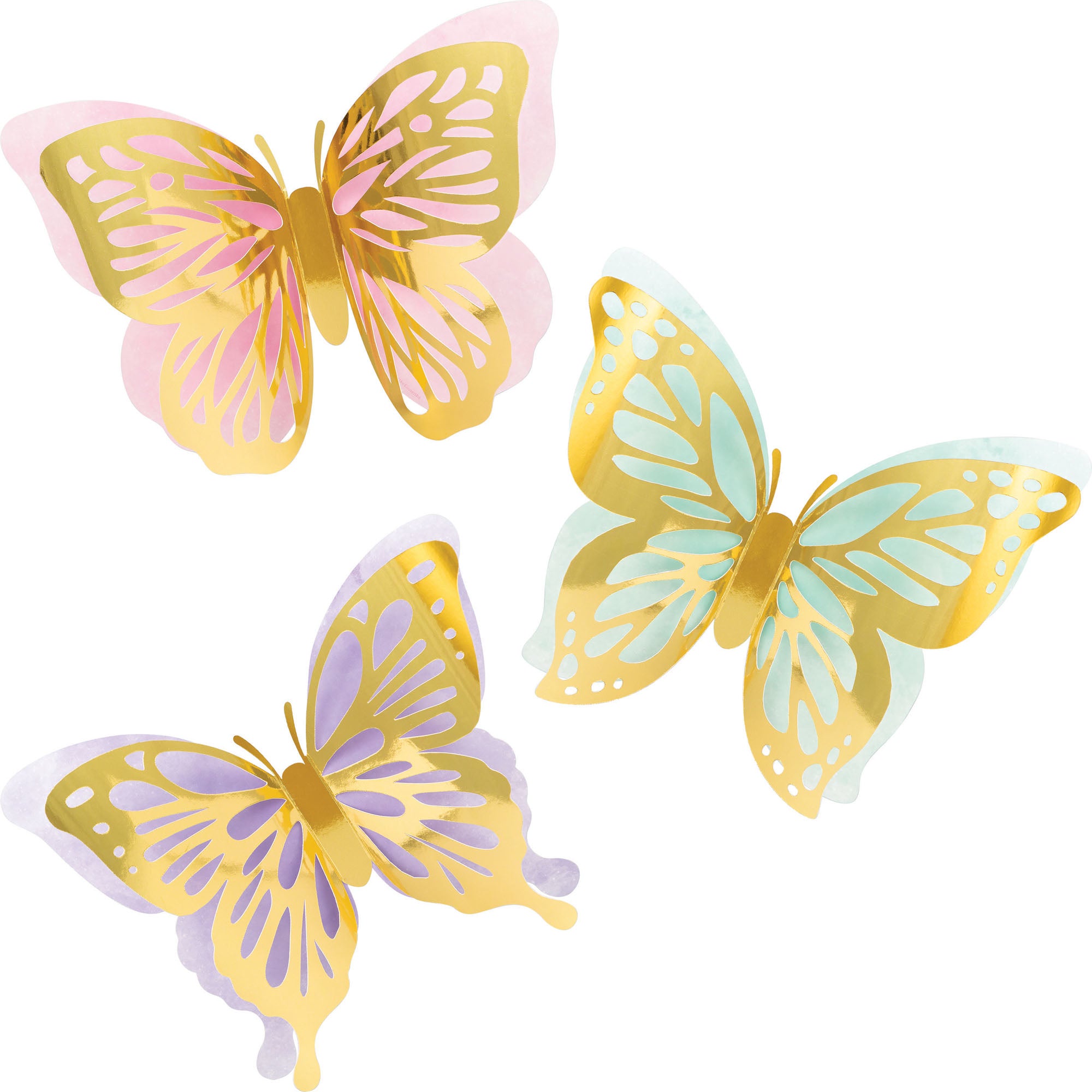 Wall decoration BUTTERFLY SHIMMER 3 pcs