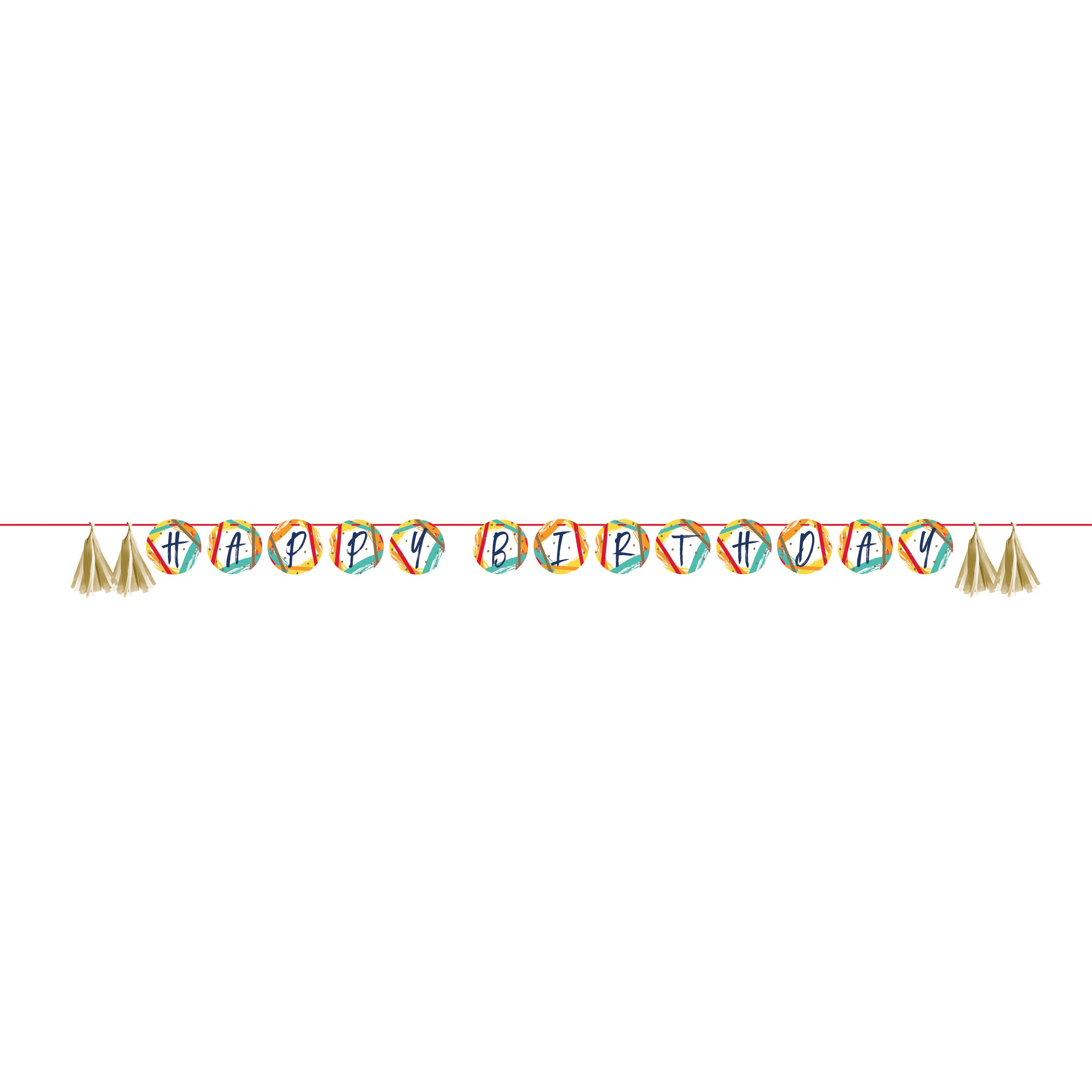 Banner with stripes BIRTHDAY STRIPES (20cm X 289.5cm)