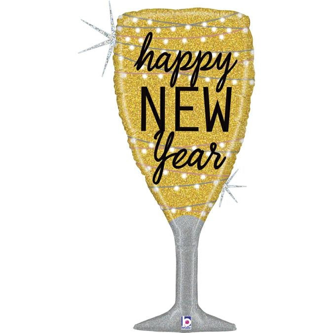 Foiled bubble New Year's champagne glass 94 cm