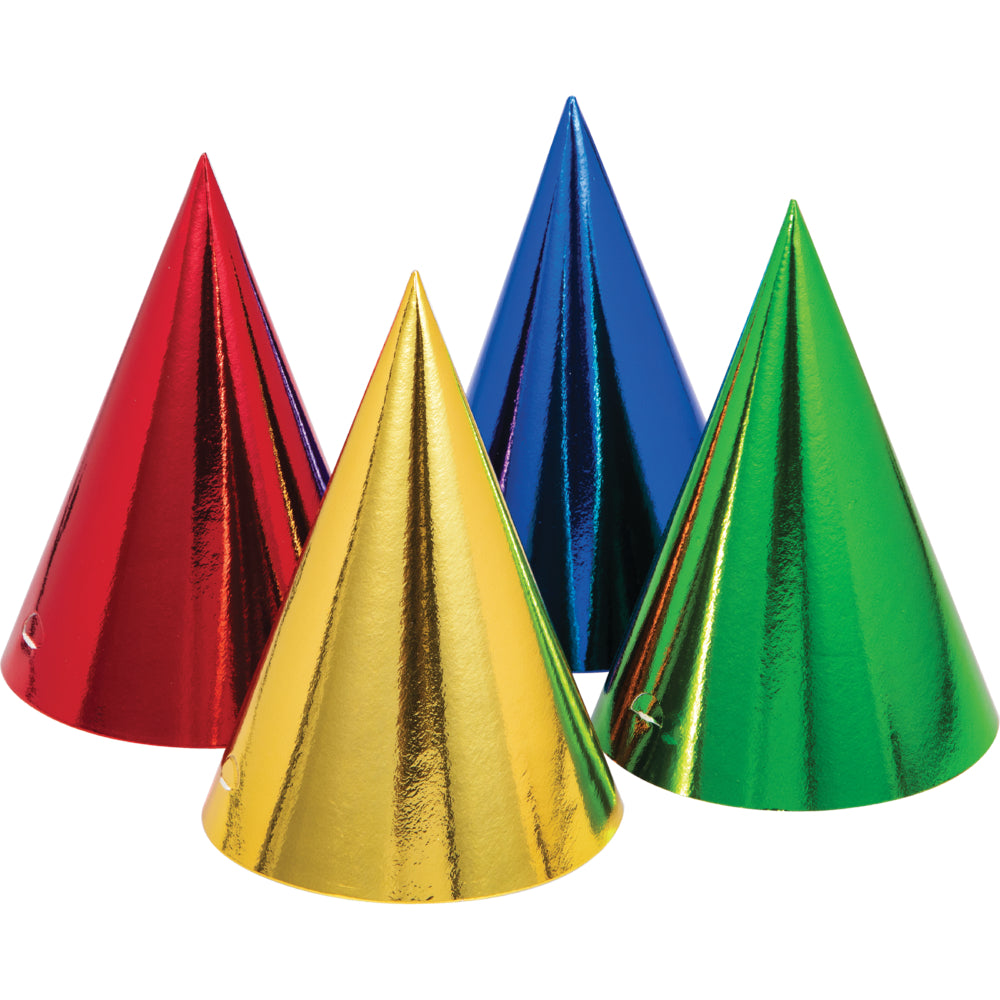 Colored glossy hats in 4 colors, 8 pcs