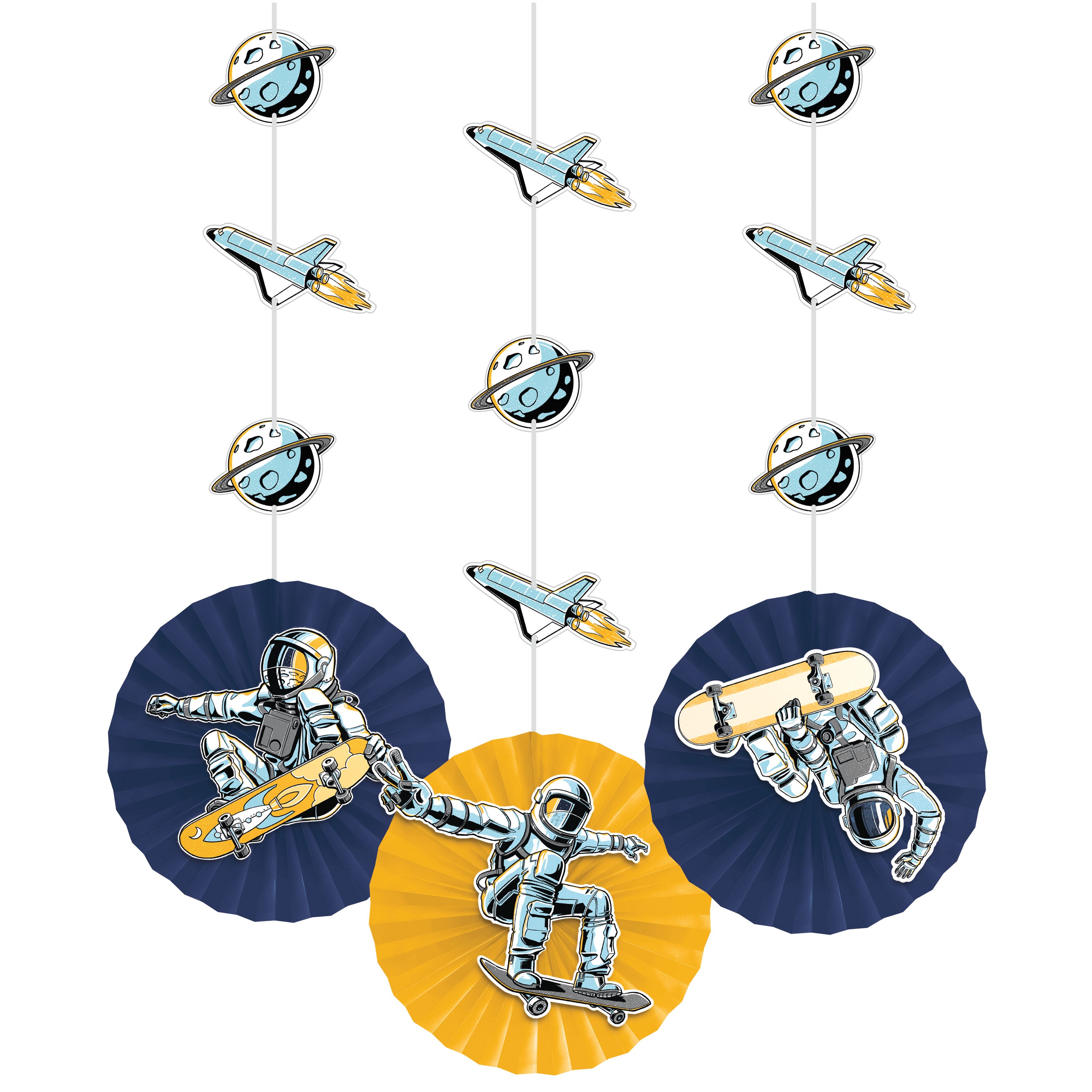 Hanging decoration cosmonaut with skate (91.4cmx20.3cm)