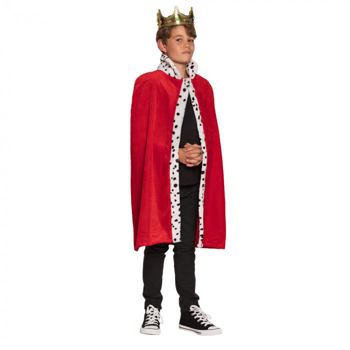 Royal cloak for a child, red, 90 cm