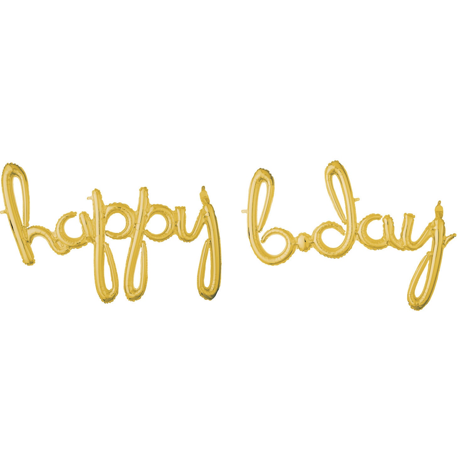 Golden handwriting happy bday inflatable with suction cup