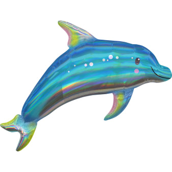 გიგანტური გარდამავალი ბუშტი ლურჯი დელფინი 73cm x 68cm