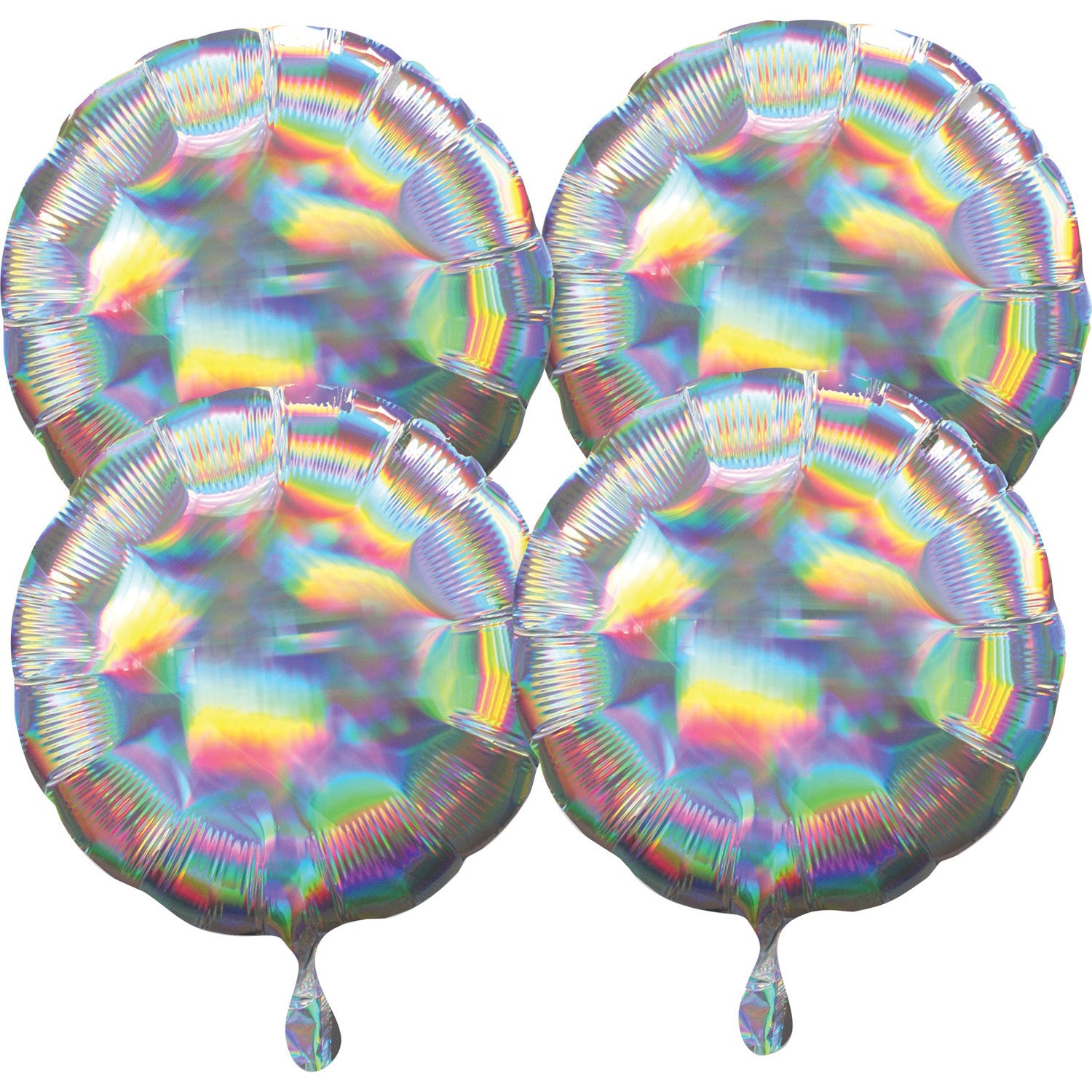 Multi-Pack Iridescent 4 Pack Circle Foil Balloon