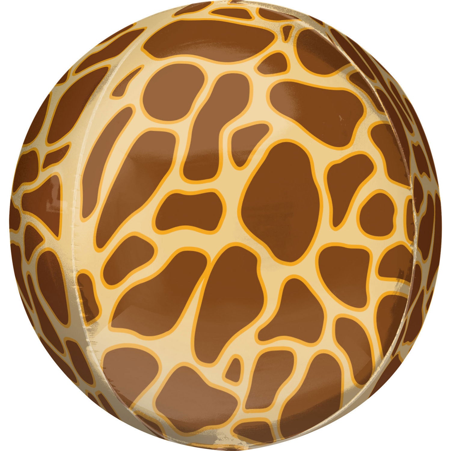 Spherical balloon with giraffe skin design