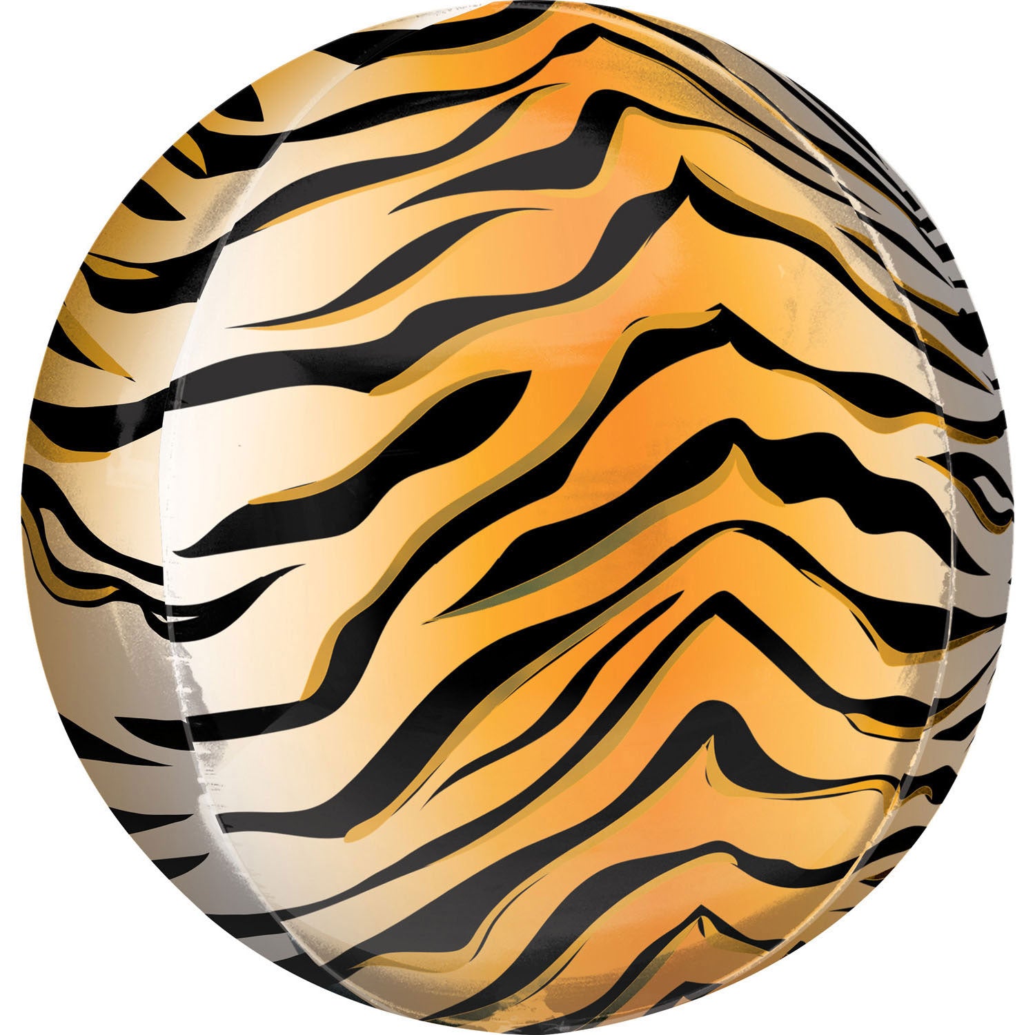Spherical balloon with tiger skin design