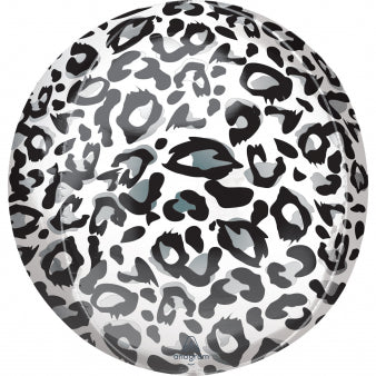 Orbz balloon with leopard print black and white orbz g20