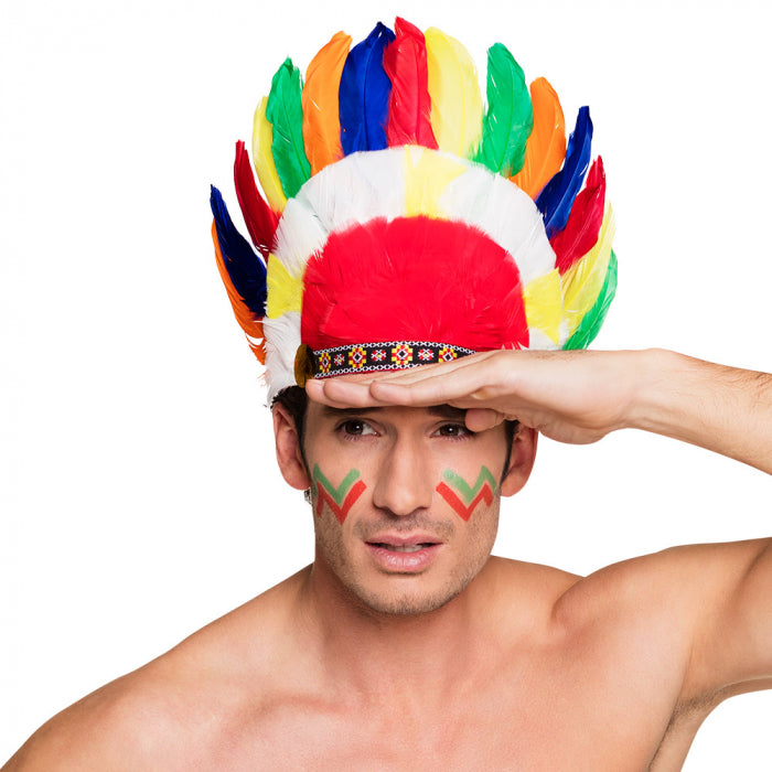 Indian headdress is colorful