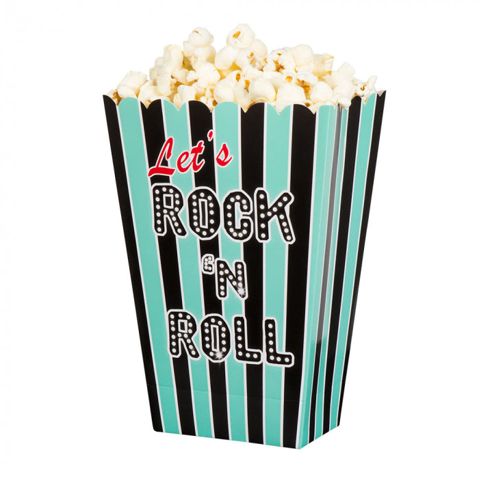 4 pcs Popcorn paper bowl Rock 'n Roll