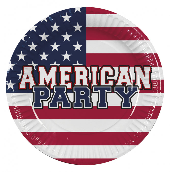 Paper plate 10 pieces AMERICAN PARTY 23 cm