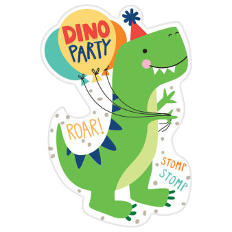 Dino-mitt with invitation envelope 8 pcs