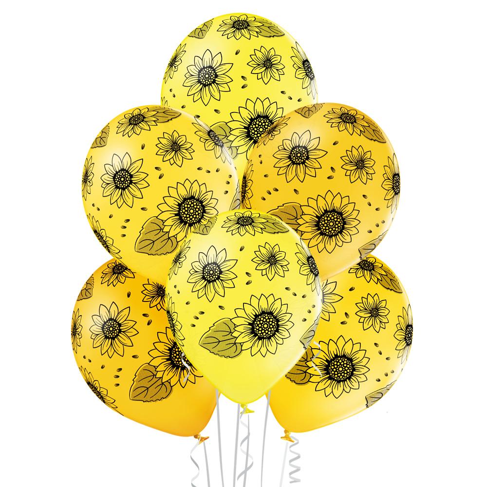 Bunch of balloons with sunflowers