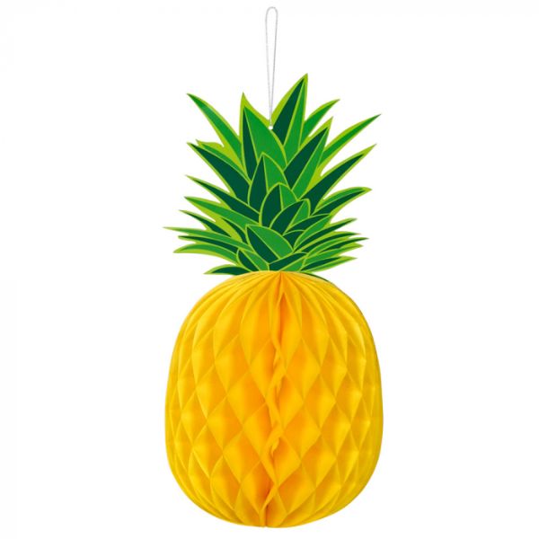 Two-sided decoration yellow pineapple 30x14 cm