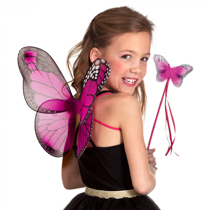 Butterfly set different colors (wings and stick)