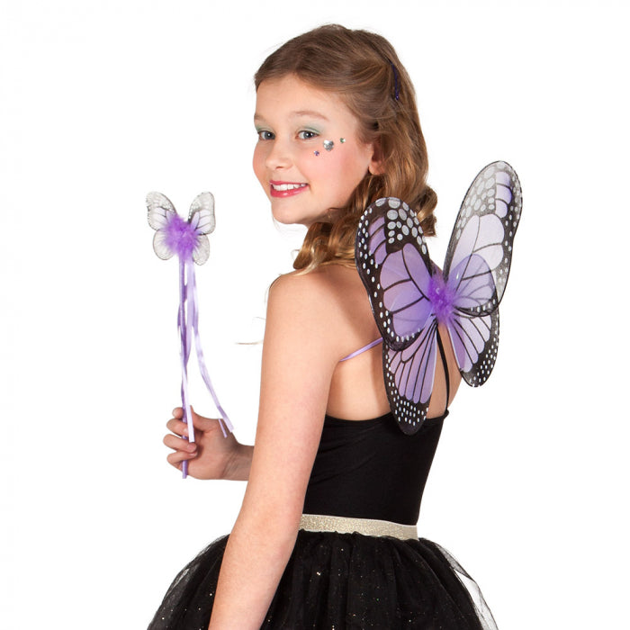 Butterfly set different colors (wings and stick)