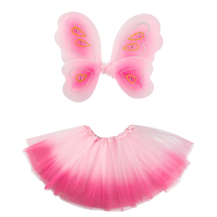 Fairy set pink (wings and tutu skirt)