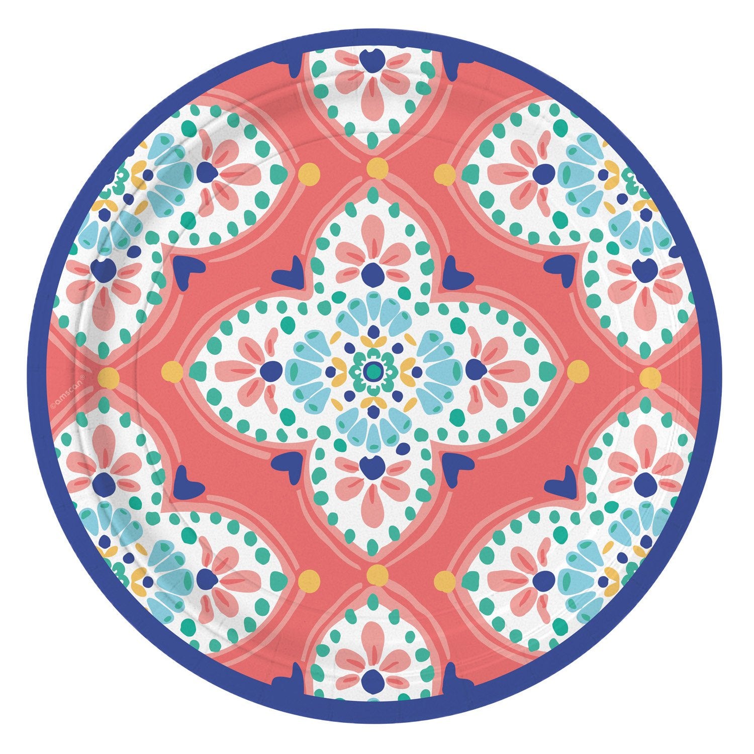 Kaghldi plate with Boho ornaments 17.7 cm 8 pcs