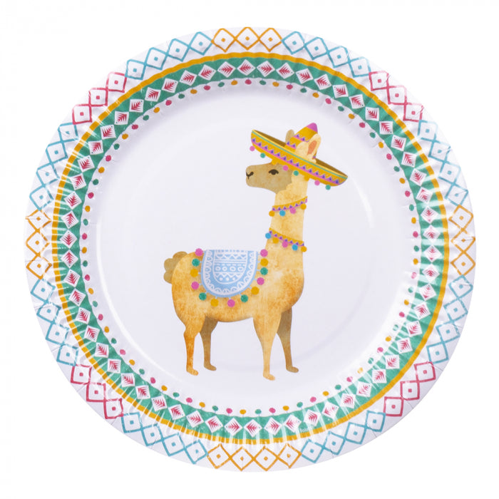 Paper plate with the image of a llama, 6 pieces, 23 cm