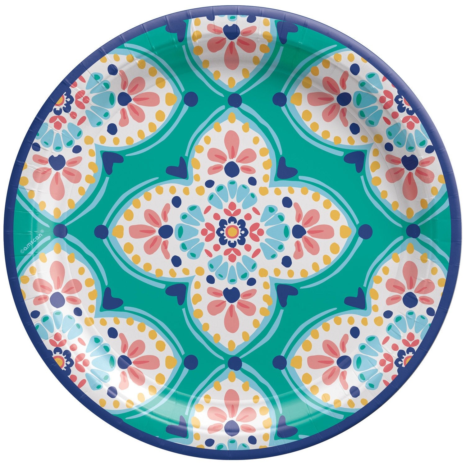 Kaghldi plate with Boho ornaments 26.7 cm 8 pcs