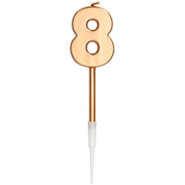 Number candles metallic copper