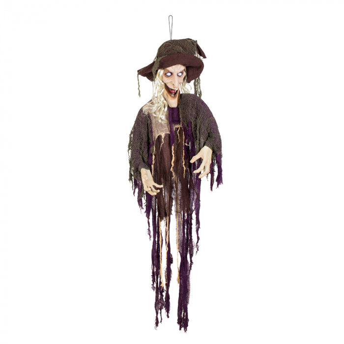 Hanging decoration smiling witch 170 cm