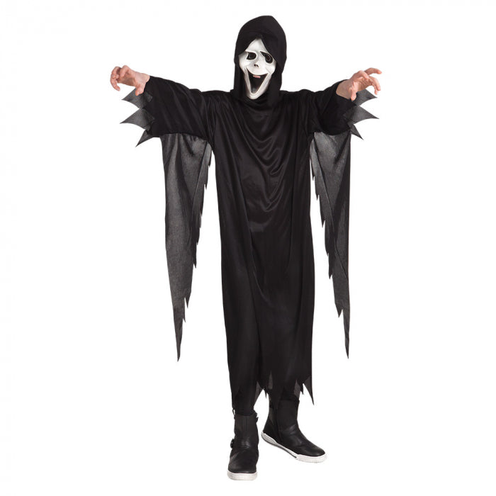 Child costume scary black ghost