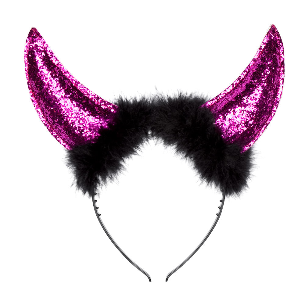 Crown "devil's horns" glitter 4 colors