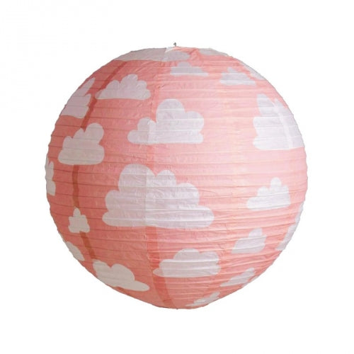 Light pink lantern with clouds 35 cm