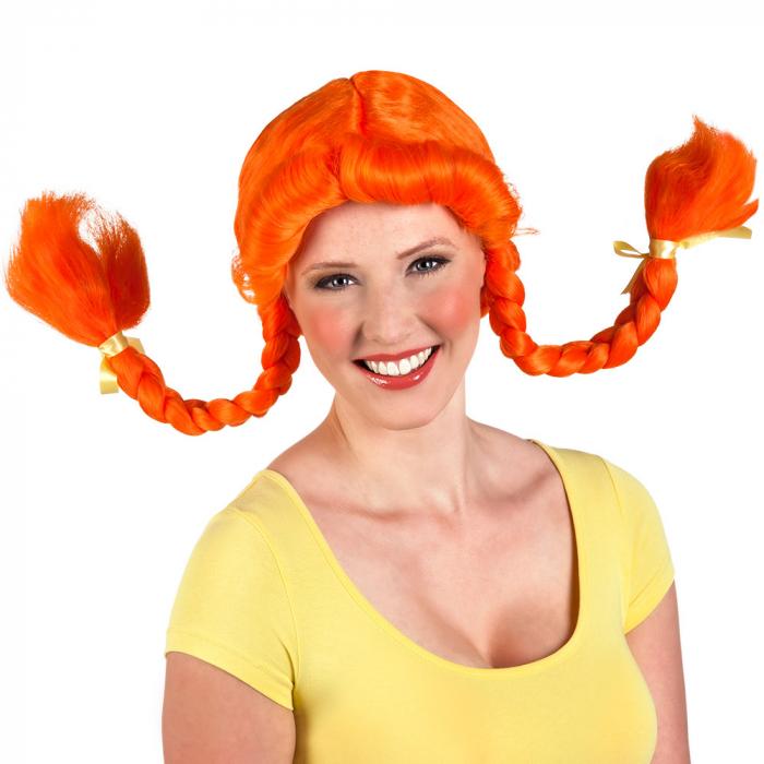 Wig with orange braids