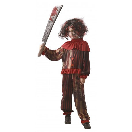 Costume evil clown brown for kids