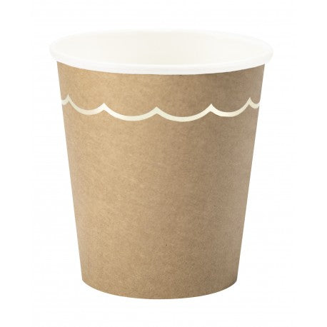 Paper cup with golden rim 200 ml 8 pcs