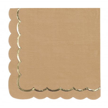 Paper napkin with golden border 33x33 cm 16 pcs
