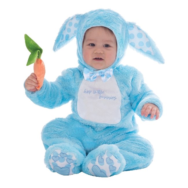 Children's rabbit costume blue for different ages