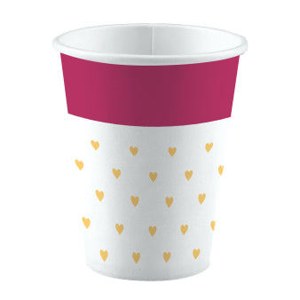 Paper cup Everyday Love with hearts 8 pcs 250 ml