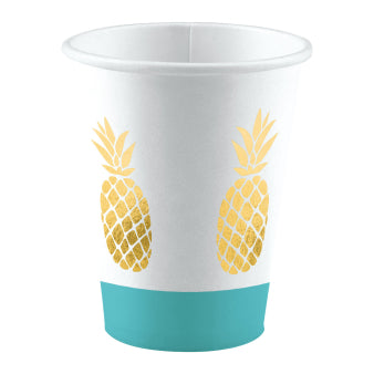 Pineapple paper cups 250 ml 8 pcs
