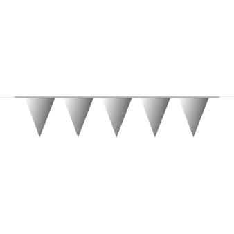 Triangular flag-banner silver color 1000 x 32 cm