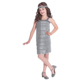 Children's silver dress Flapper for different ages