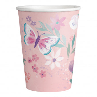 Paper cup with butterflies 8 pcs 250 ml