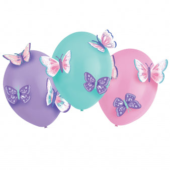 Latex balloon with 3 butterflies