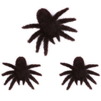 3 pcs of black plastic spider 8X10 cm