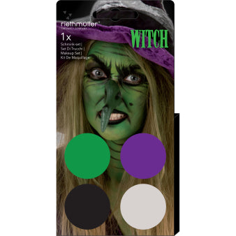 Halloween makeup witch (4 x face paint 3.5 g / 1 brush)