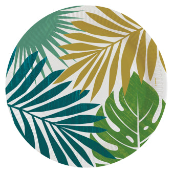 Paper plate with leaves round 8cm 23cm