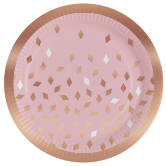 Paper plate, copper-colored, date of birth, 8 cm, 23 cm