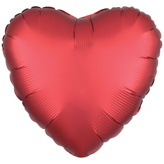 Foil Balloon Heart with Silk Shine 43cm