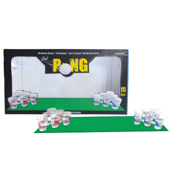 Shot Pong drinking game (1 coaster, 12 cups and 2 balls)