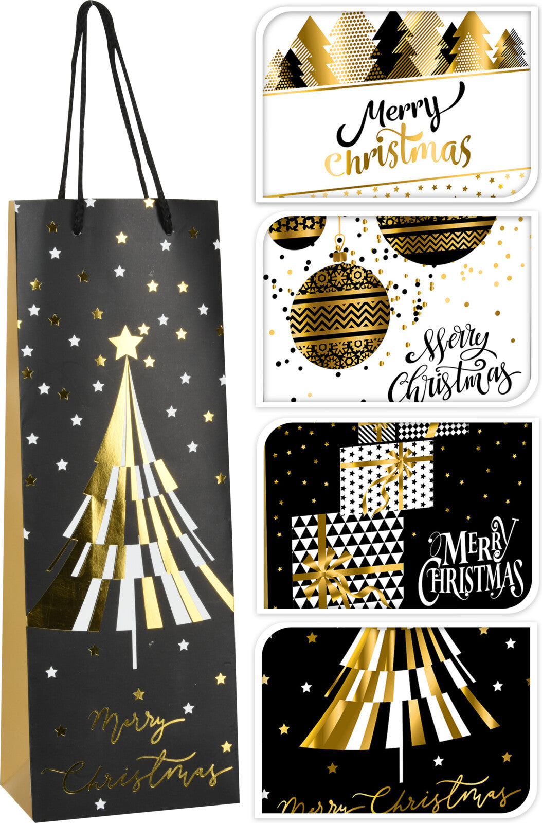 Gift bag with black gold trim