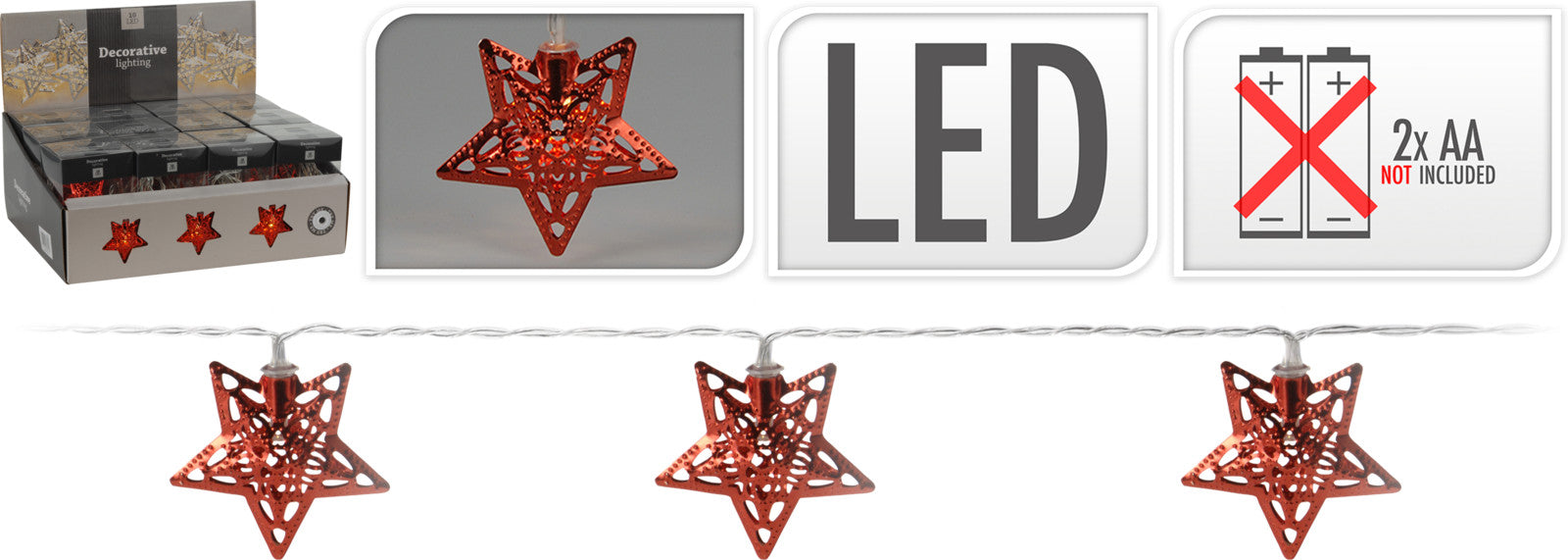 Red star lighting with 10 stars