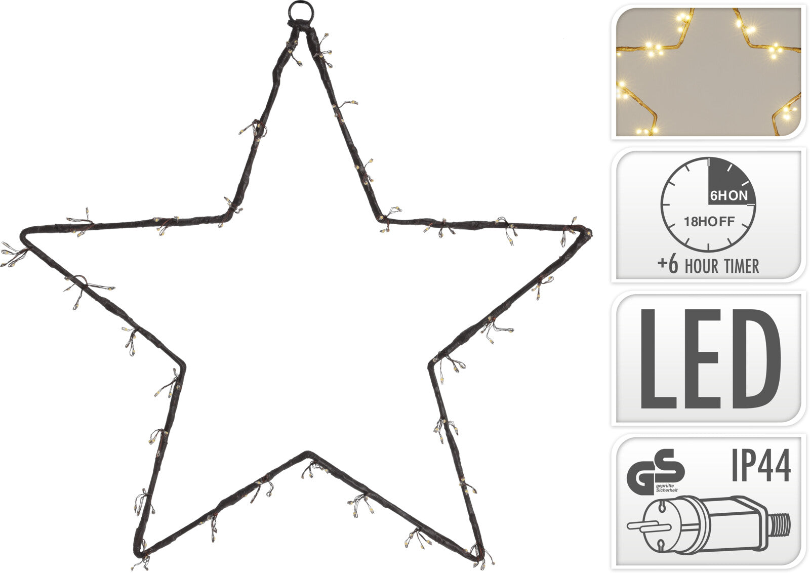 Luminous star with 120 lamps brown 40 cm